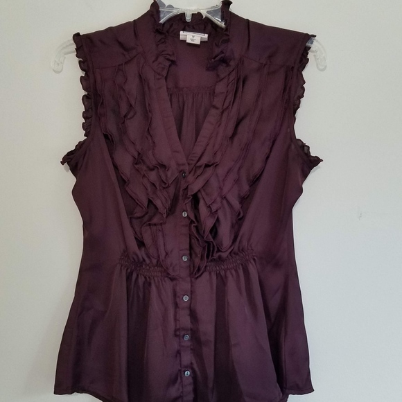 Converse Tops - Converse Purple Ruffle Front Sleeveless Blouse